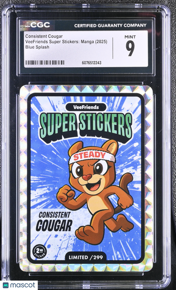 2025 Veefriends Super Stickers: Manga Consistent Cougar Blue Splash /299 CGC 9