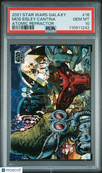 2021 Topps Chrome Star Wars Galaxy Mos Eisley Cantina #16 Atomic Refractor PSA 10