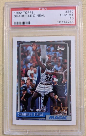 1992 topps shaq o'neal psa 10