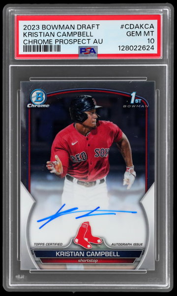 2023 Bowman Draft Kristian Campbell Chrome Prospect Autograph PSA 10
