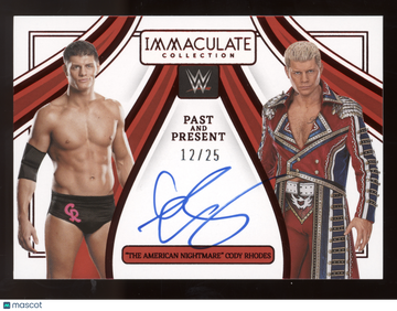 2023 Panini Immaculate Collection WWE Autograph Cody Rhodes #PP-CRD /25 Past and Present