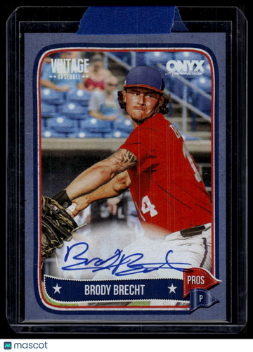 2024 Onyx Vintage Brody Brecht #VABRBR Blue Bordered Autographs SN AU
