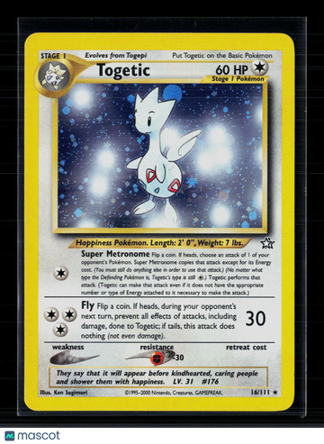 2000 Neo Genesis Togetic Holo Rare #16/111