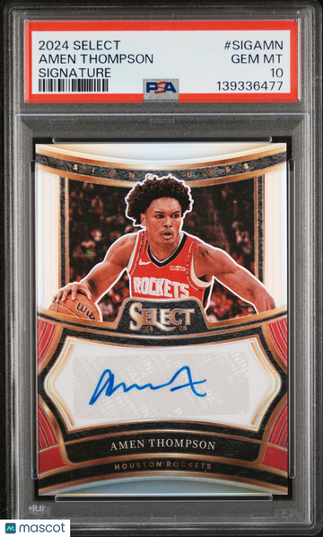 2024 Panini Select Signatures Amen Thompson #SIGAMN /249 Silver Prizm PSA 10