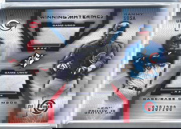 KEN GRIFFEY JR. / SAMMY SOSA 2002 SPX WINNING MATERIALS RELIC #30/200 -jersey#