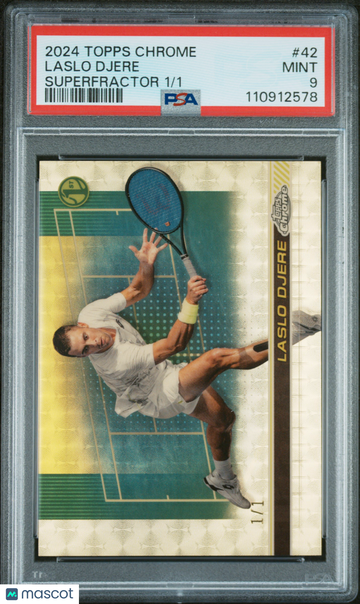 2024 Topps Chrome Tennis Laslo Djere #42 Superfractor 1/1 PSA 9