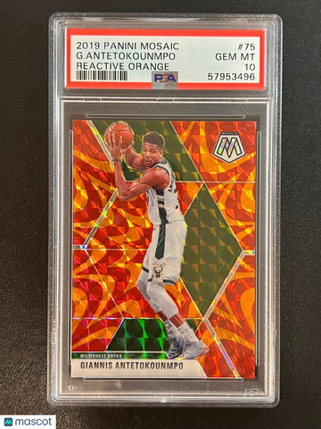 2019 Panini Mosaic G. Antetokounmpo #75 Reactive Orange PSA 10