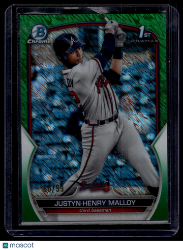 2023 Bowman Justyn-Henry Malloy #BCP-51 Chrome Prospects Green Shimmer Refractors SN