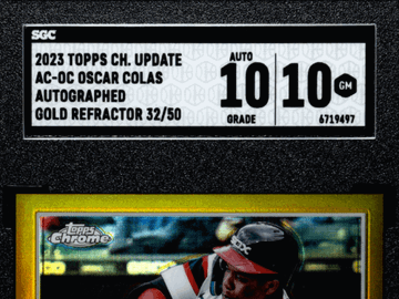2023 Topps Chrome Update Oscar Colas #AC-OC Autograph Gold Refractor SGC 10 Auto 10