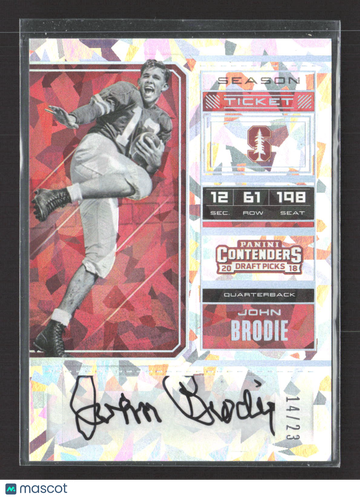 2018 Panini Contenders Draft Picks John Brodie #21 Cracked Ice /23