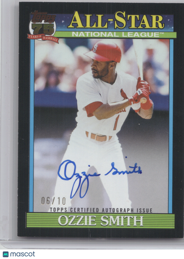 2026 Topps Baseball 1991 Topps Baseball All-Stars Autograph Card Ozzie Smith #91AS-OS 06/10