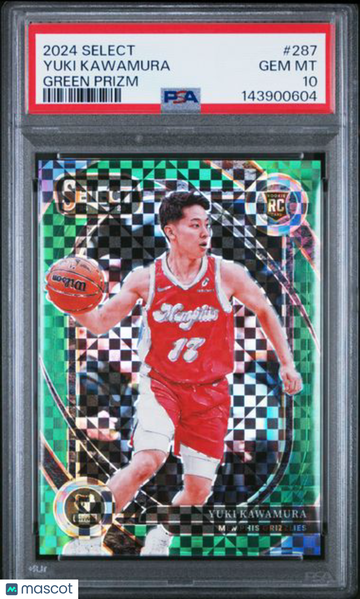 2024 Panini Select Yuki Kawamura #287 Green Prizm PSA 10