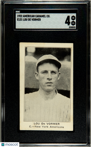 1922 American Caramel Co. Series of 120 (E121) Lou De Vormer SGC 4