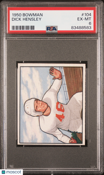 1950 Bowman Dick Hensley #104 PSA 6