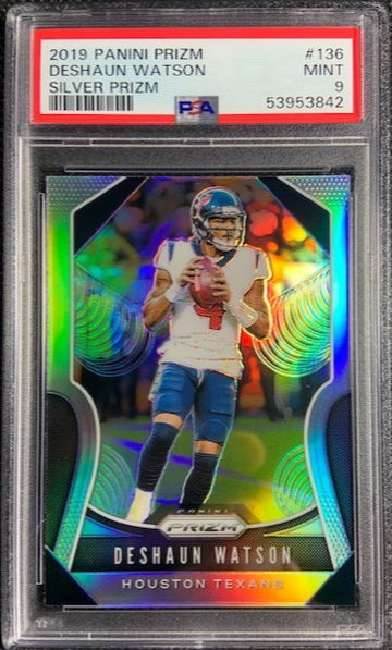 2019 Panini Prizm Silver Deshaun Watson #136 PSA 9 MINT Houston Texans 