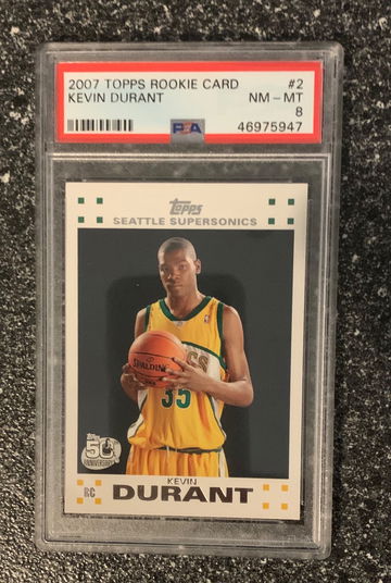 Kevin Durant Topps White Rookie PSA 8