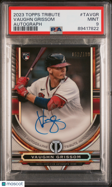 2023 Topps Tribute Tribute Autograph Vaughn Grissom #TAVGR /199 PSA 9