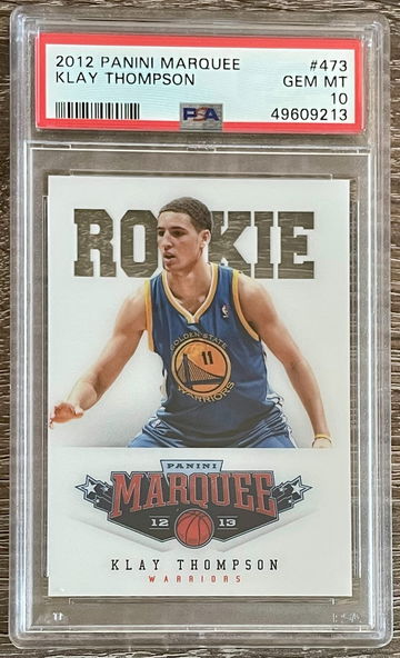 2012-13 panini marquee acetate klay Thompson rookie rc card psa 10 #473 gem mint