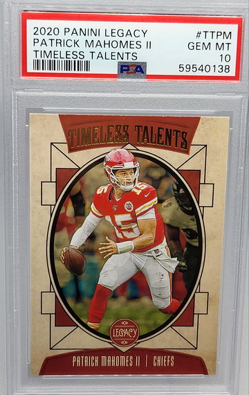 2020 Panini Legacy #TTPM Patrick Mahomes II Timeless Talent PSA 10 Gem Mint