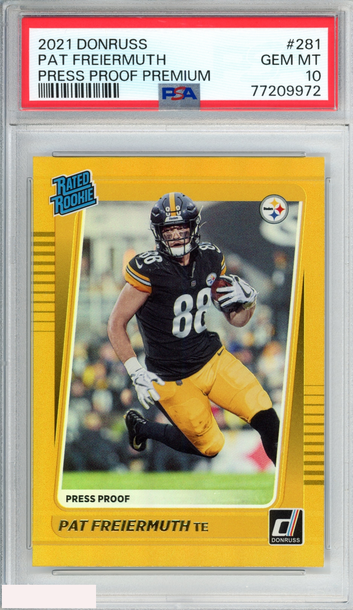 2021 PANINI DONRUSS PAT FREIERMUTH #281 PRESS PROOF PREMIUM ROOKIE RC PSA 10