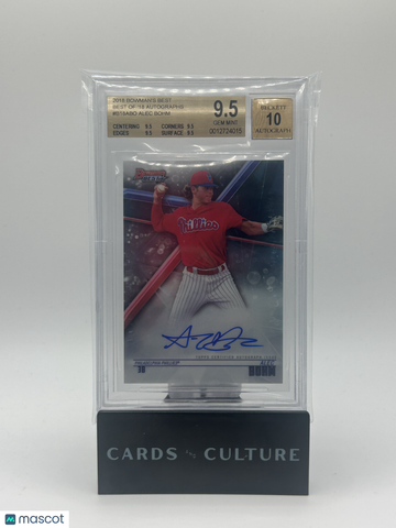 2018 Bowman's Best Best of '18 Autographs Alec Bohm #B18ABO BGS 9.5 Auto 10