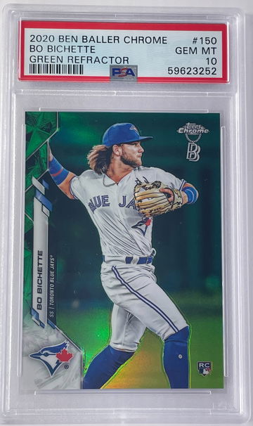 2020 Topps Chrome Ben Baller Bo Bichette RC Green Refractor /99 PSA 10 Blue Jays