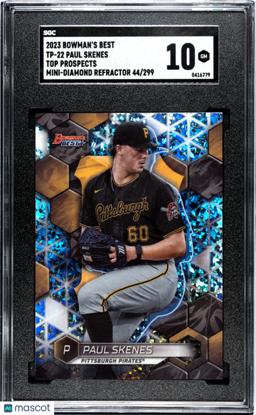 2023 Bowman's Best Paul Skenes #TP-22 Top Prospects Mini Diamond Refractor SGC 10