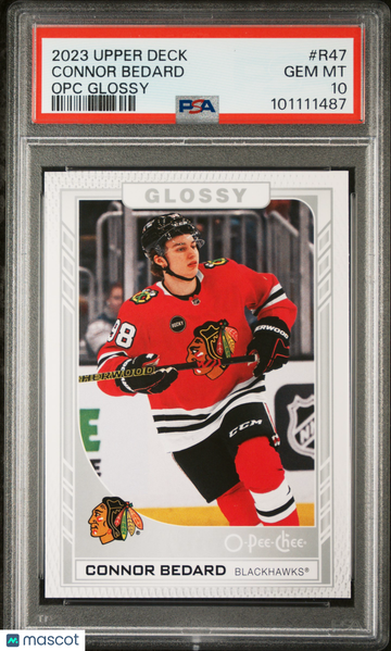 2023 Upper Deck O-Pee-Chee Glossy Connor Bedard #R47 Rookie PSA 10