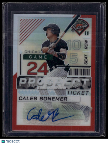 2024 Panini Prospect Edition Caleb Bonemer #68 Red Signatures Holo SN AU