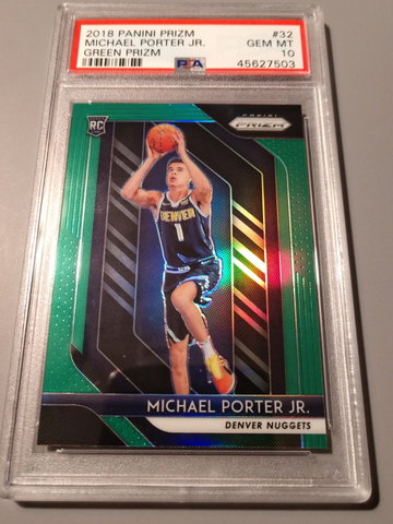 2018 Panini Prizm Michael Porter JR PSA 10 Green Prizm #32