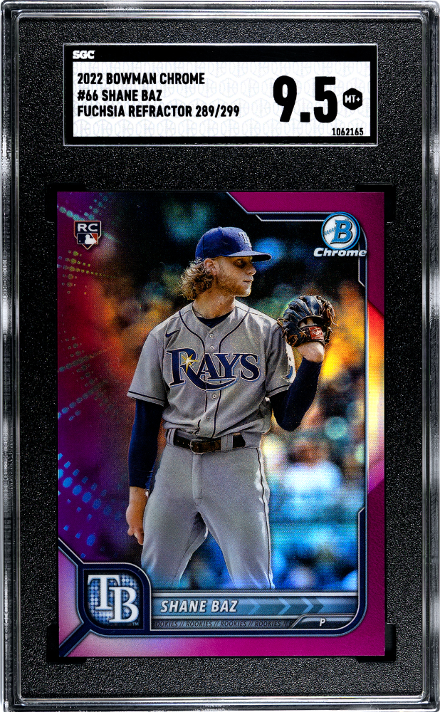 2022 Bowman Chrome Shane Baz #66 Fuchsia Ref. SGC 9.5