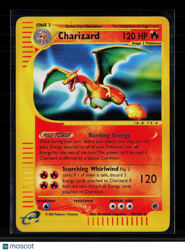 2002 Expedition Base Set Charizard Holo Rare #40/165