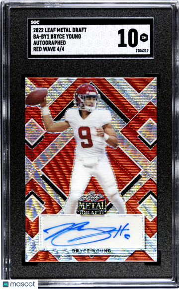 2022 Leaf Metal Draft Bryce Young #BA-BY1 Autograph Red Wave SGC 10