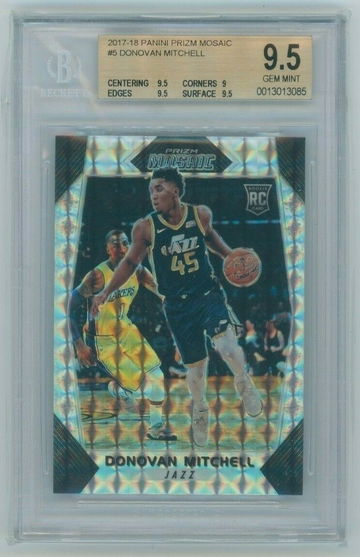 Donovan Mitchell RC 2017 Panini Prizm Mosaic #5 Silver Prizm Rookie BGS 9.5