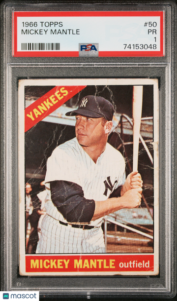 1966 Topps Mickey Mantle #50 PSA 1