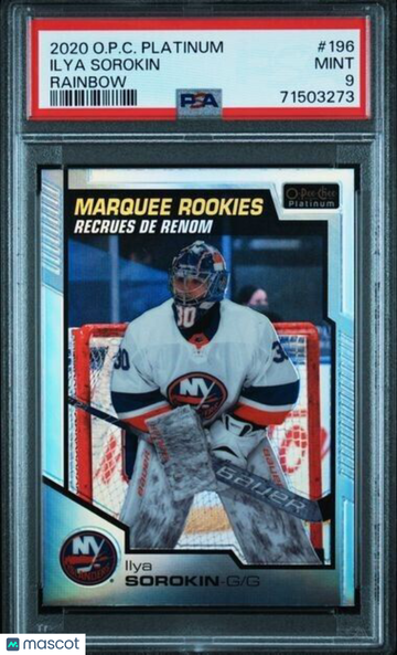 2020 O-Pee-Chee Platinum Ilya Sorokin #196 Rainbow Rookie PSA 9