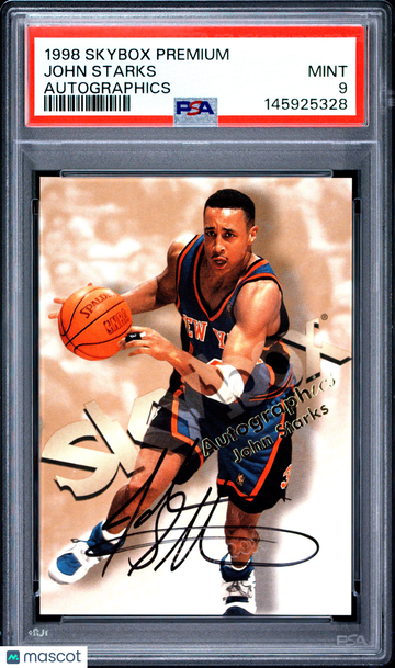 1998 Skybox Premium Autographics John Starks PSA 9