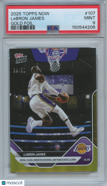 2025 LeBron James #107 Gold Foil PSA 9