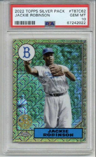 2022 TOPPS SILVER PACK #T87C62 JACKIE ROBINSON BROOKLYN DODGERS PSA 10 LOW POP
