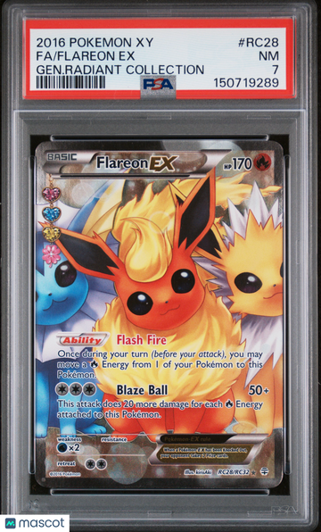 2016 Pokemon Xy Generations Radiant Collection Flareon EX Gen.Radiant Collection Fa PSA 7 #RC28