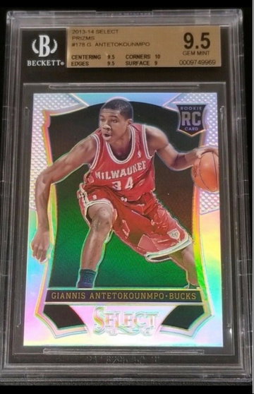2013 Select Silver Prizm Giannis Antetokounmpo ROOKIE RC #178 BGS 9.5 GEM MINT (POP 161)