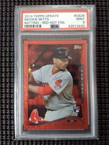 2014 Topps Update Red Hot Foil Mookie Betts PSA 9