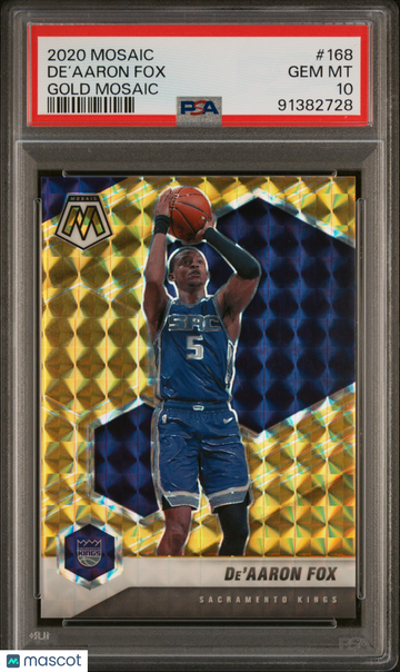 2020 Panini Mosaic De'aaron Fox #168 Gold PSA 10