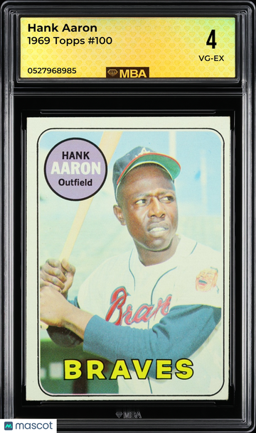 1969 Topps Hank Aaron #100 MBA 4