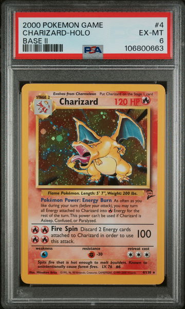 2000 Pokemon Base Set 2 Holo Charizard #4 PSA 6