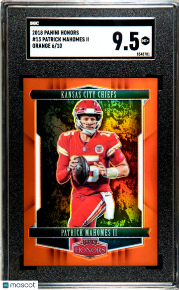 2018 Panini Honors Patrick Mahomes II #13 Orange SGC 9.5