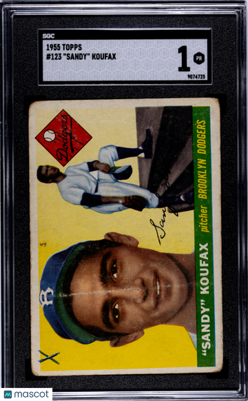 1955 Topps Sandy Koufax #123 SGC 1