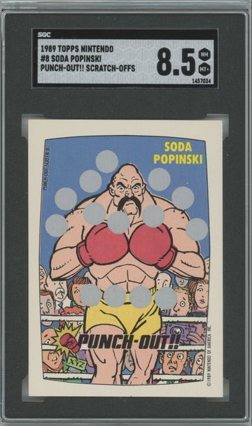 1989 Topps Nintendo Soda Popinski Punch Out Scratch Off  #8 SGC 8.5