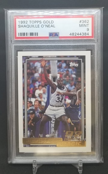 Shaquille O'Neal 1992 topps gold psa 9