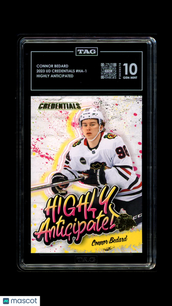 2023 Upper Deck Credentials Highly Anticipated Connor Bedard #HA-1 Rookie TAG 10